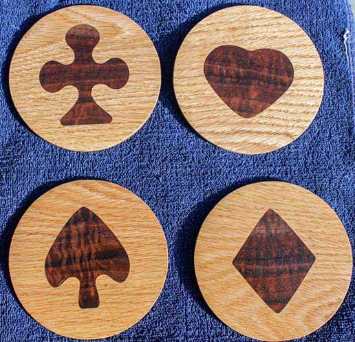 Wood Inlaid Card Coasters