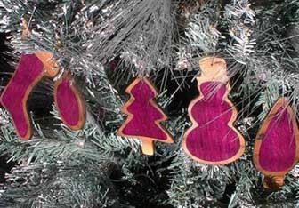 Wood Inlaid Christmas Ornaments