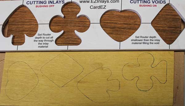 Four coasters made with Cards Inlays